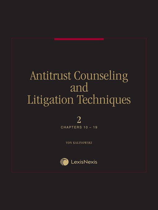 Title details for Antitrust Counseling and Litigation Techniques by Julian O. von Kalinowski - Wait list